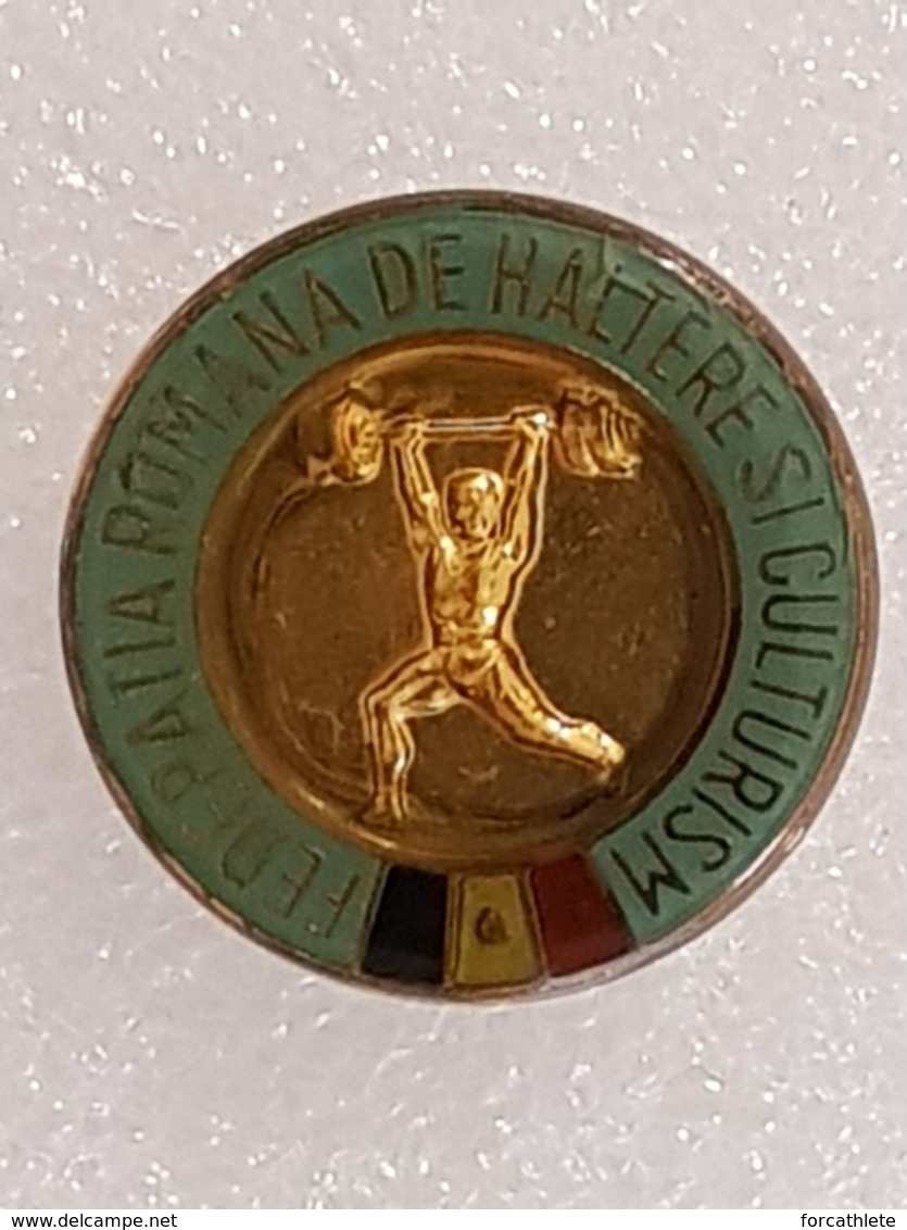 Badge Fédération Roumaine D'haltérophilie - Badge Romanian Weightlifting Federation - Gewichtheben - Haltérophilie