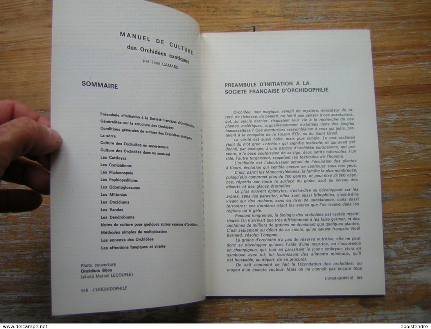 L'ORCHIDOPHILE SUPPLEMENT AU N° 31 FEVRIER 1978  MANUEL DE CULTURE - Jardinería