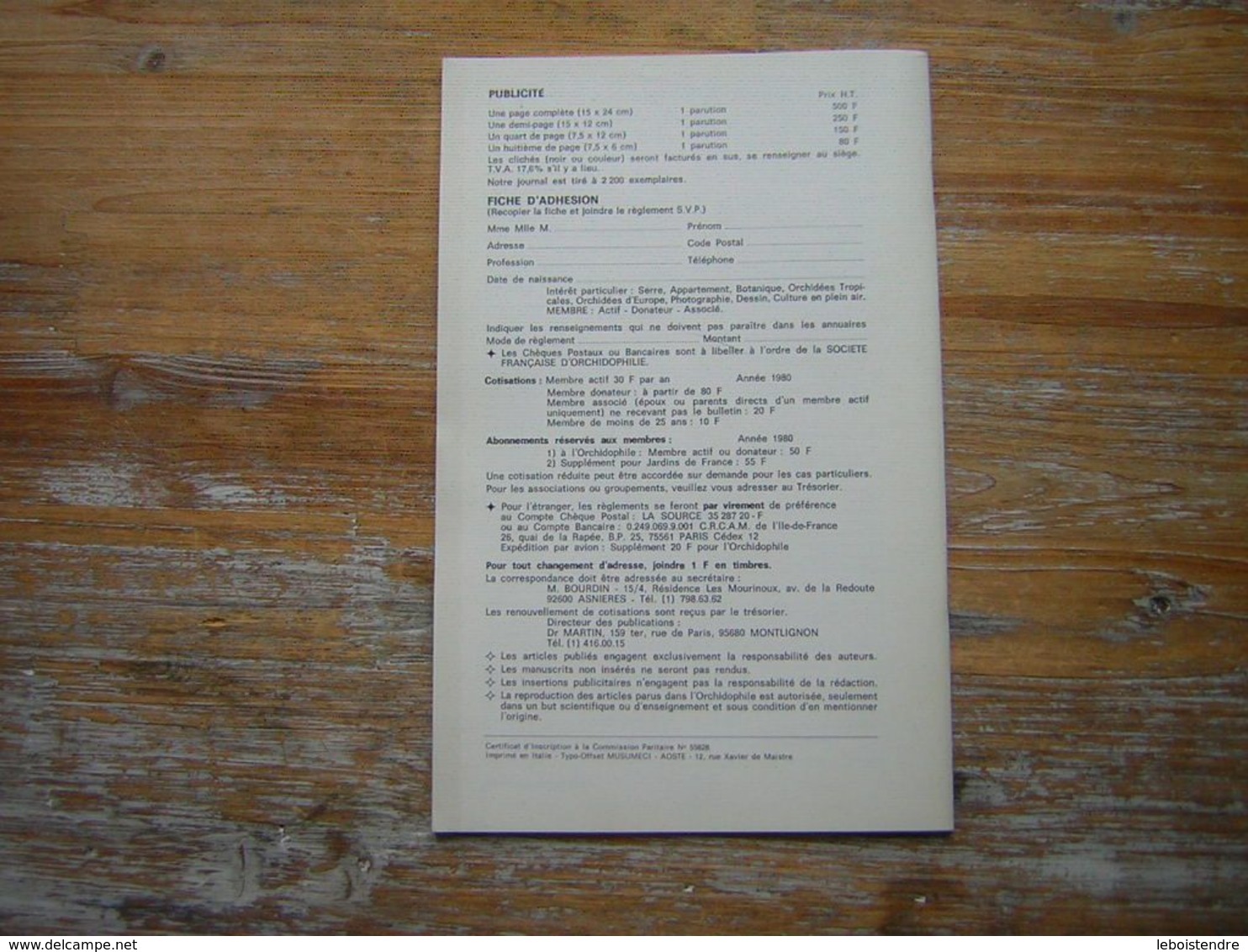 L'ORCHIDOPHILE Onzieme Année BULLETIN N° 40 FEVRIER 1980 - Garden