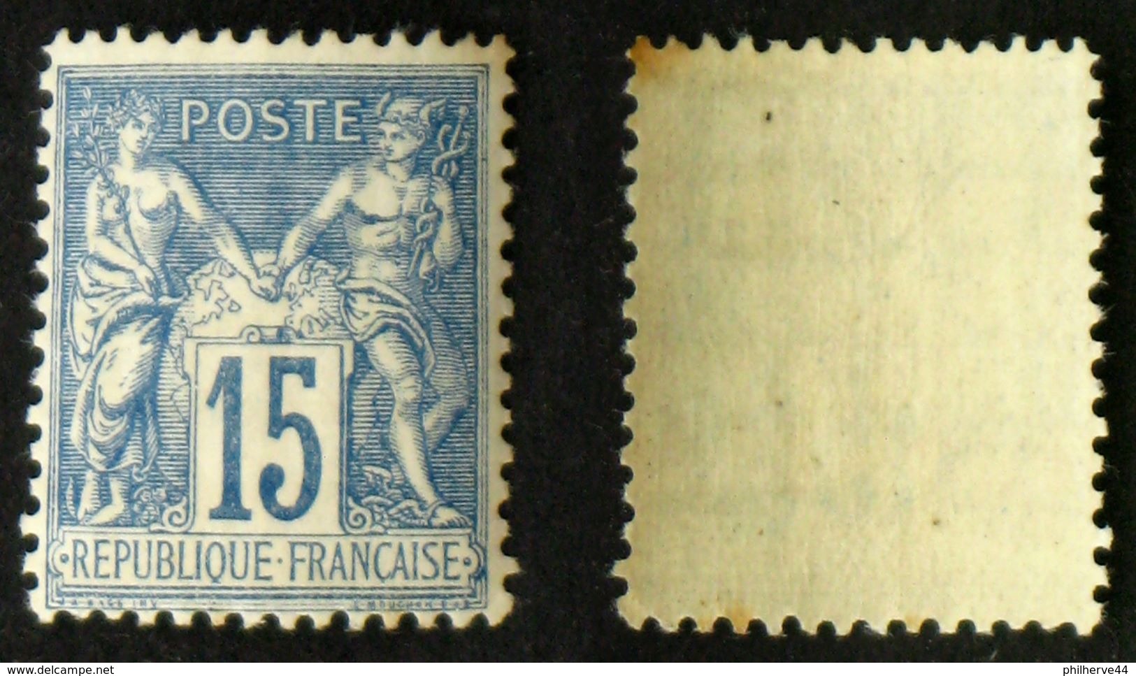 N° 101 15c Bleu Papier Quadrillé TB Neuf N** Cote 60€ - 1876-1898 Sage (Tipo II)