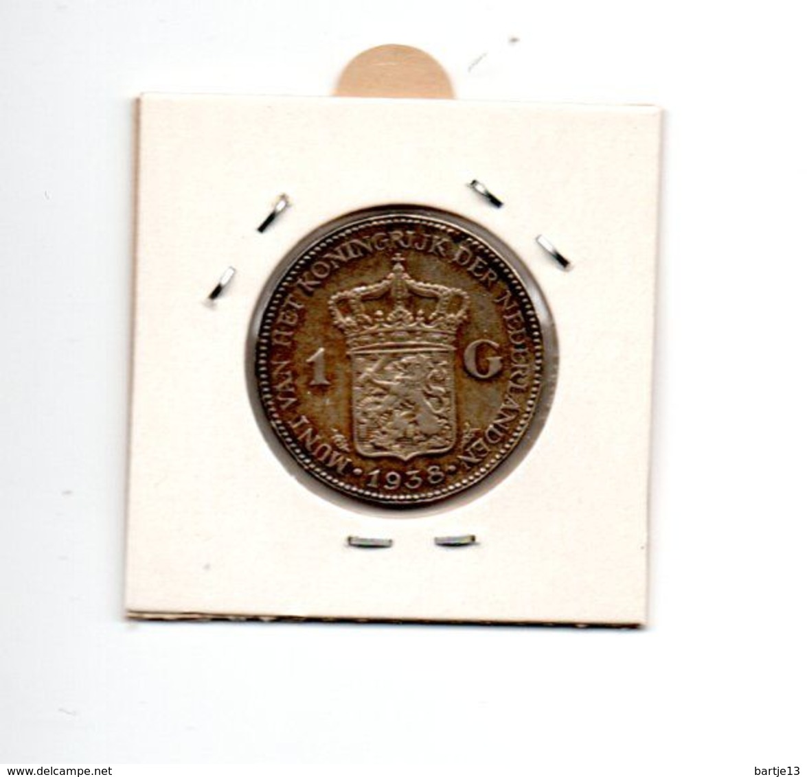 NEDERLAND  GULDEN 1938 ZILVER WILHELMINA - 1 Gulden