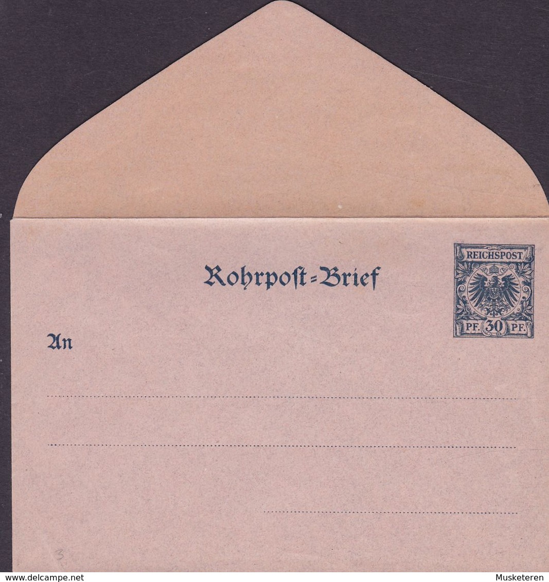 Deutsche Reichspost Postal Stationery Ganzsache 1889, 30 Pf. Adler Eagle ROHRPOST-Brief Umschlag Unused (2 Scans) - Covers