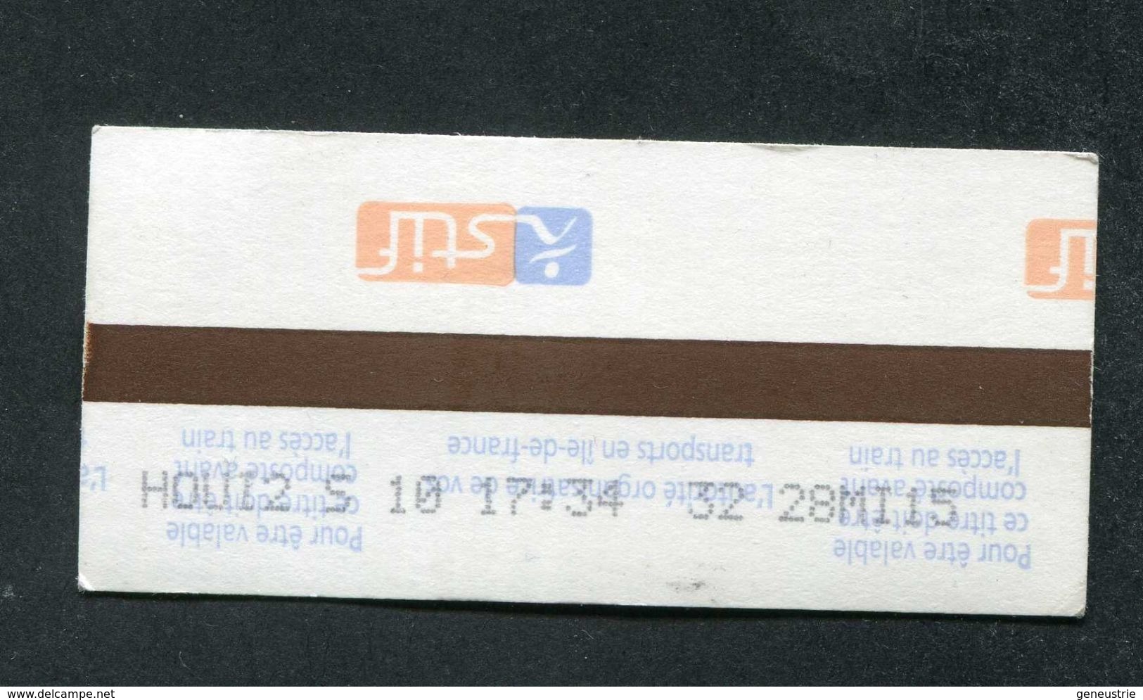 Ticket De Train / Métro - Bus - RATP / SNCF - STIF 2015 - Paris Train Ticket Transportation - Europe