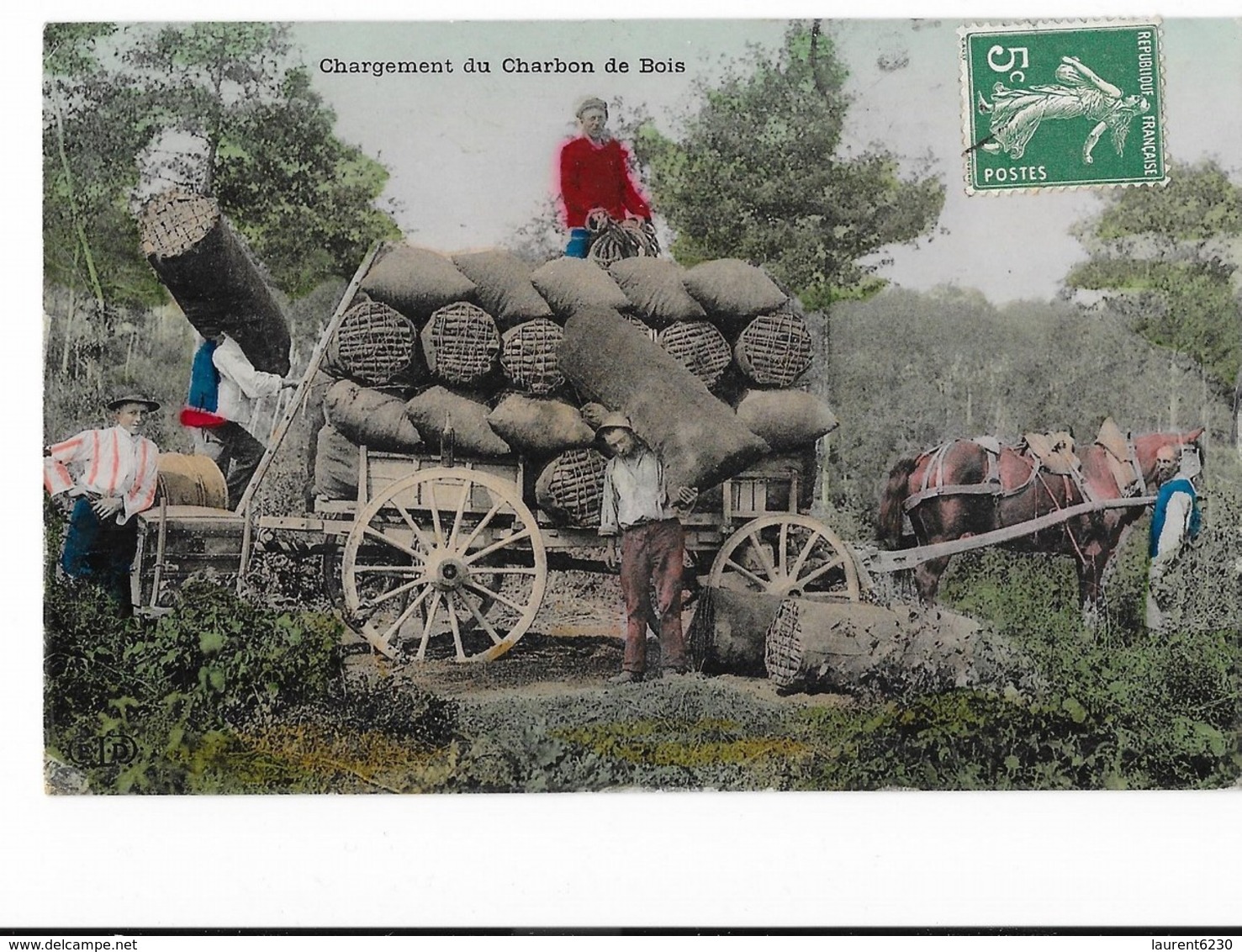 Chargement Du Charbon De Bois - édit. E.L.D. Le Deley  + Verso - Mines