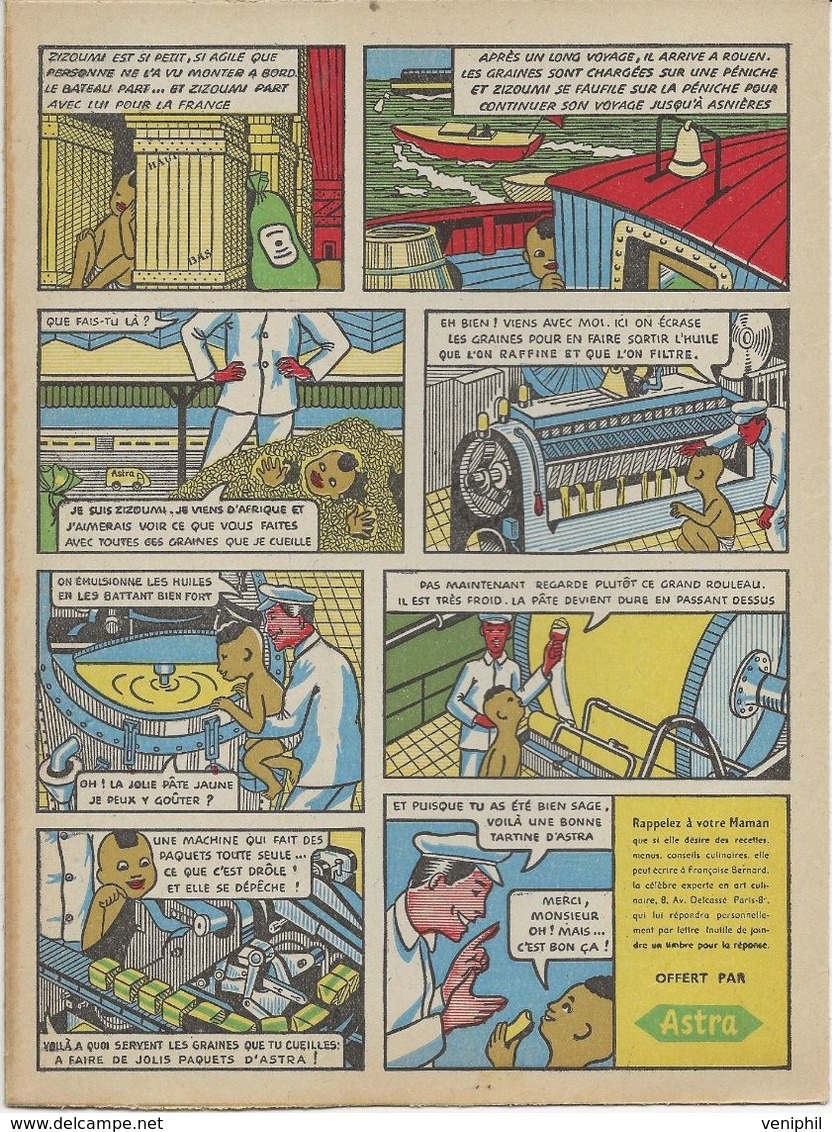 PROTEGE - CAHIER PUBLICITAIRE ASTRA -AVEC BD LES AVENTURES DE ZIZOUMI -TTB - Leche