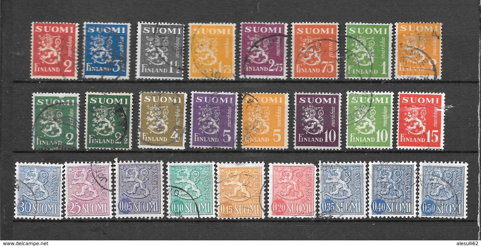 FINLANDIA 25  Valori USATI 1937 - 1954 Lot Lotto - Collections