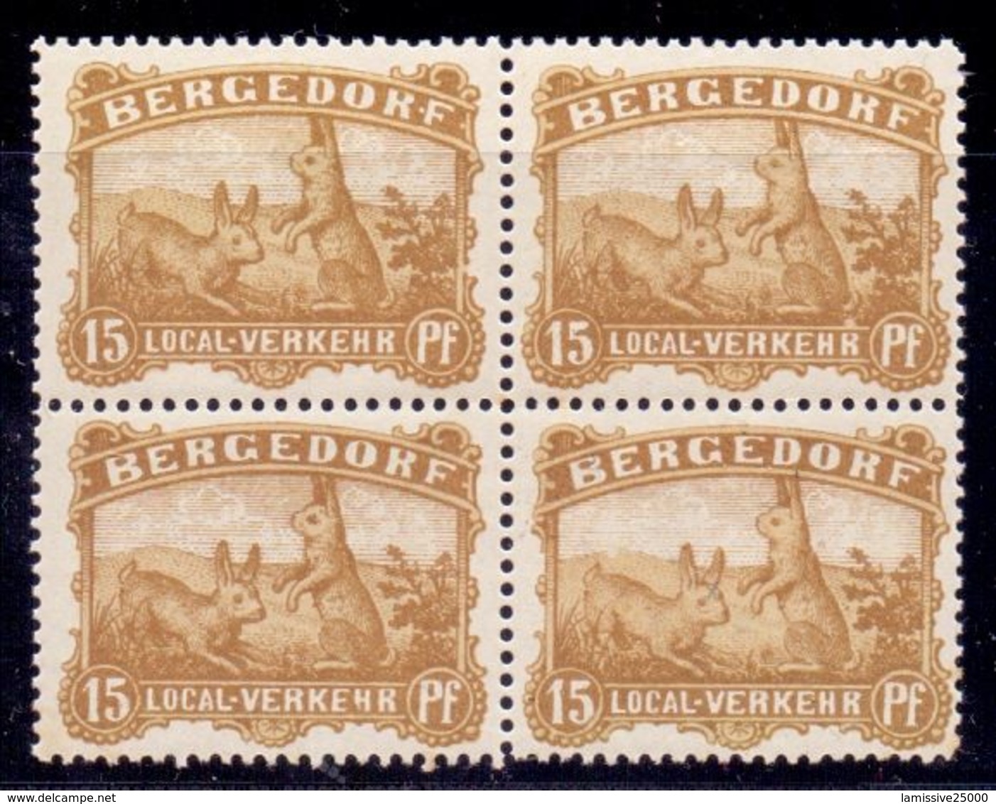 Lapin Allemagne Poste Privée Bergedorf 1897 Neuf Sans Charnière Sup - Lapins