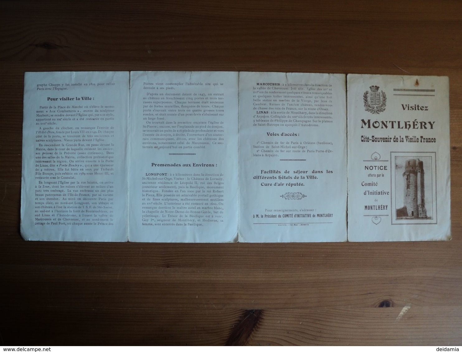 VIEUX DEPLIANT TOURISTIQUE MONTHLERY. 91. DEBUT XX° SIECLE VISITEZ MONTHLERY CEITE SOUVENIR DE LA VIEILLE FRANCE. COMIT - Cuadernillos Turísticos