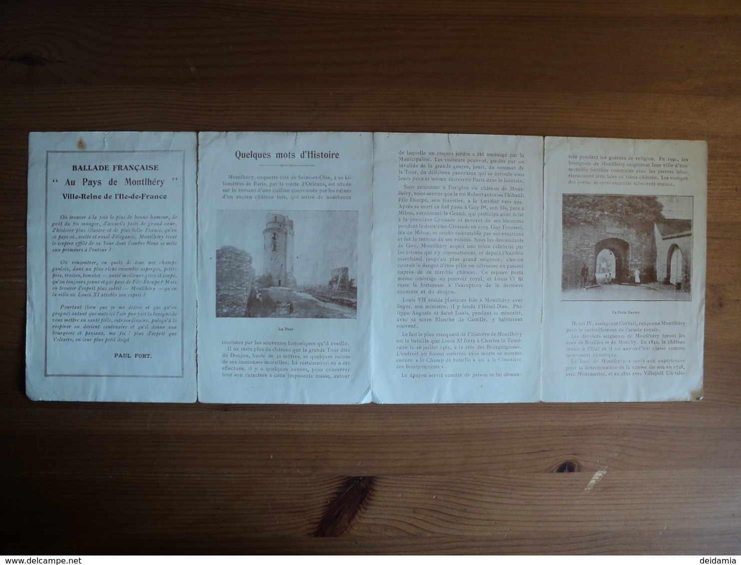 VIEUX DEPLIANT TOURISTIQUE MONTHLERY. 91. DEBUT XX° SIECLE VISITEZ MONTHLERY CEITE SOUVENIR DE LA VIEILLE FRANCE. COMIT - Dépliants Touristiques