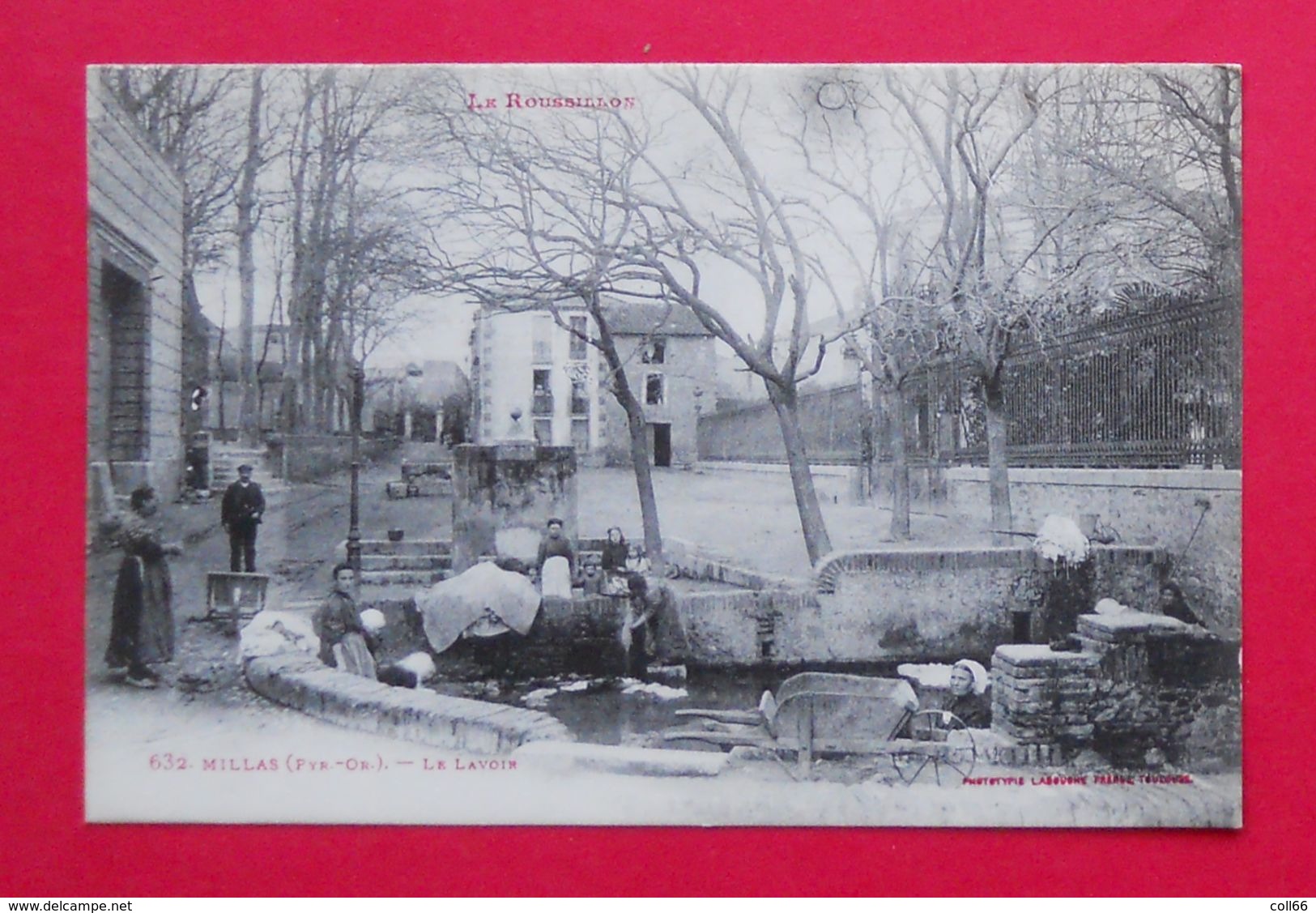 66 Millas 1910-1917 Le Lavoir Lavandières TB Animée éditeur Labouche N°632 Dos Scanné - Millas