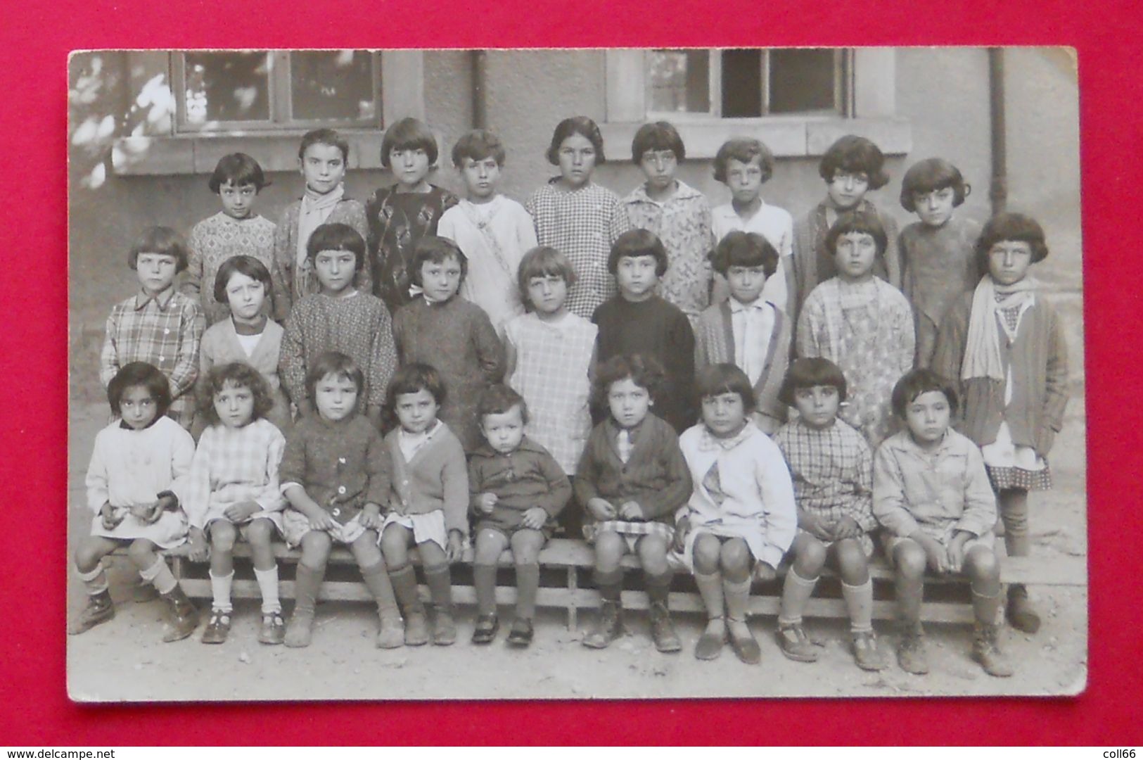 66 Millas 19 Octobre 1929 Carte-photo Ecole Des Filles TB Animée Ou St Feliu Sans éditeur Dos Scanné - Millas