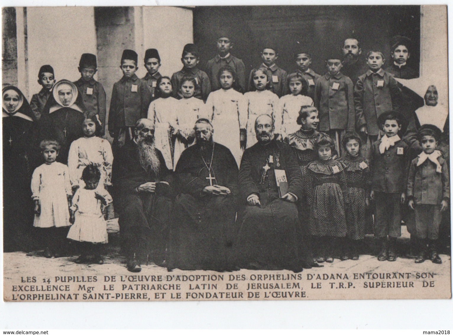 Orphelin D'Adana   Avec Patriarche De Jérusalem  VersoAbbé P Magnard Tournon - Disasters