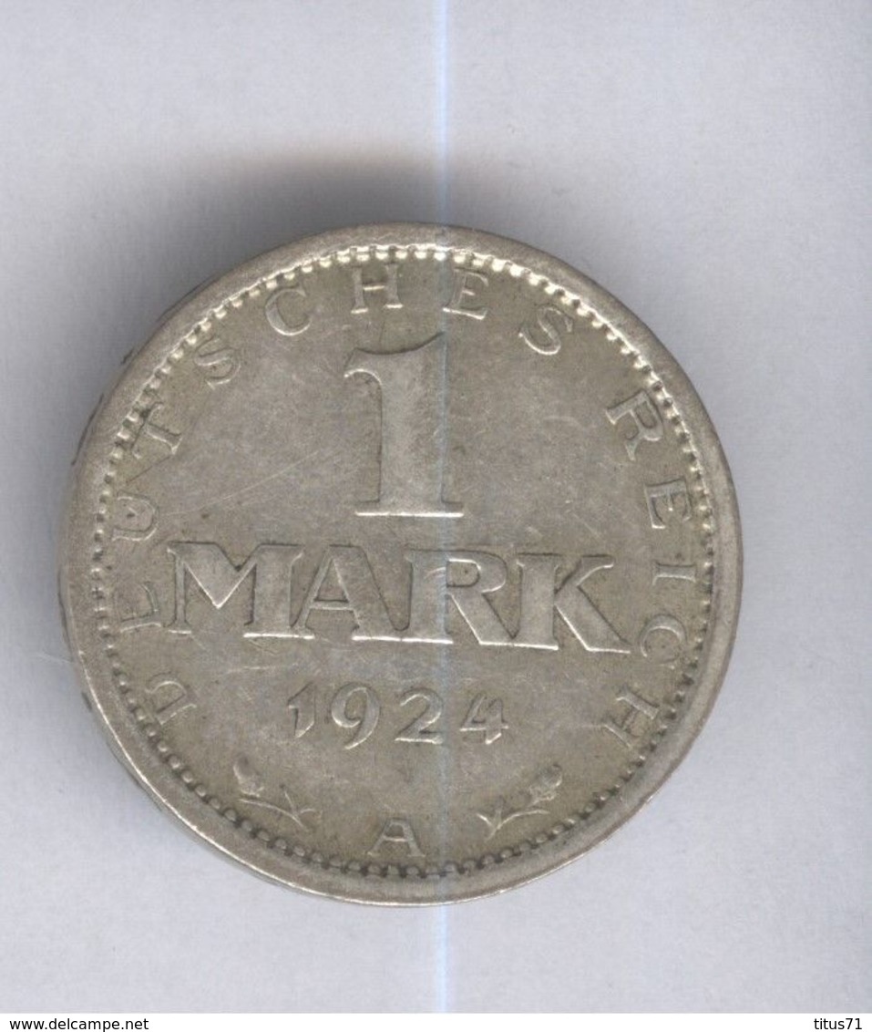 1 Mark Allemagne / Germany 1924 A - TTB - 1 Marco & 1 Reichsmark