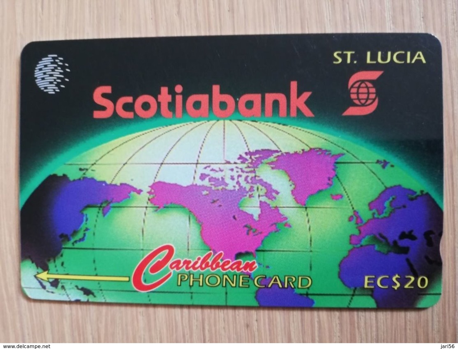 ST LUCIA    $ 20   CABLE & WIRELESS  STL-16A  16CSLA    SCOTIA BANK    Fine Used Card ** 2413** - Saint Lucia