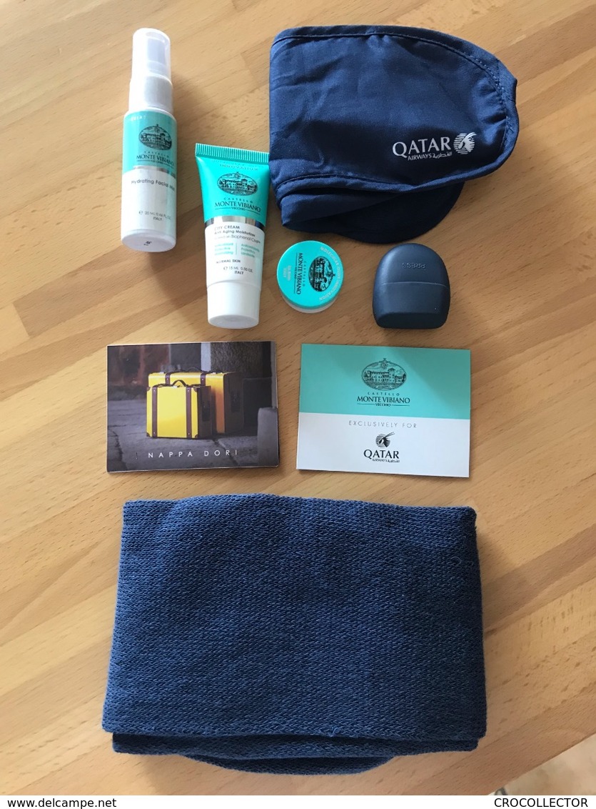 QATAR AIWAYS BUSINESS CLASS AMENITY KIT NAPPA DORI & CASTELLO MONTE VIBIANO - Unused With Full Content - Giveaways