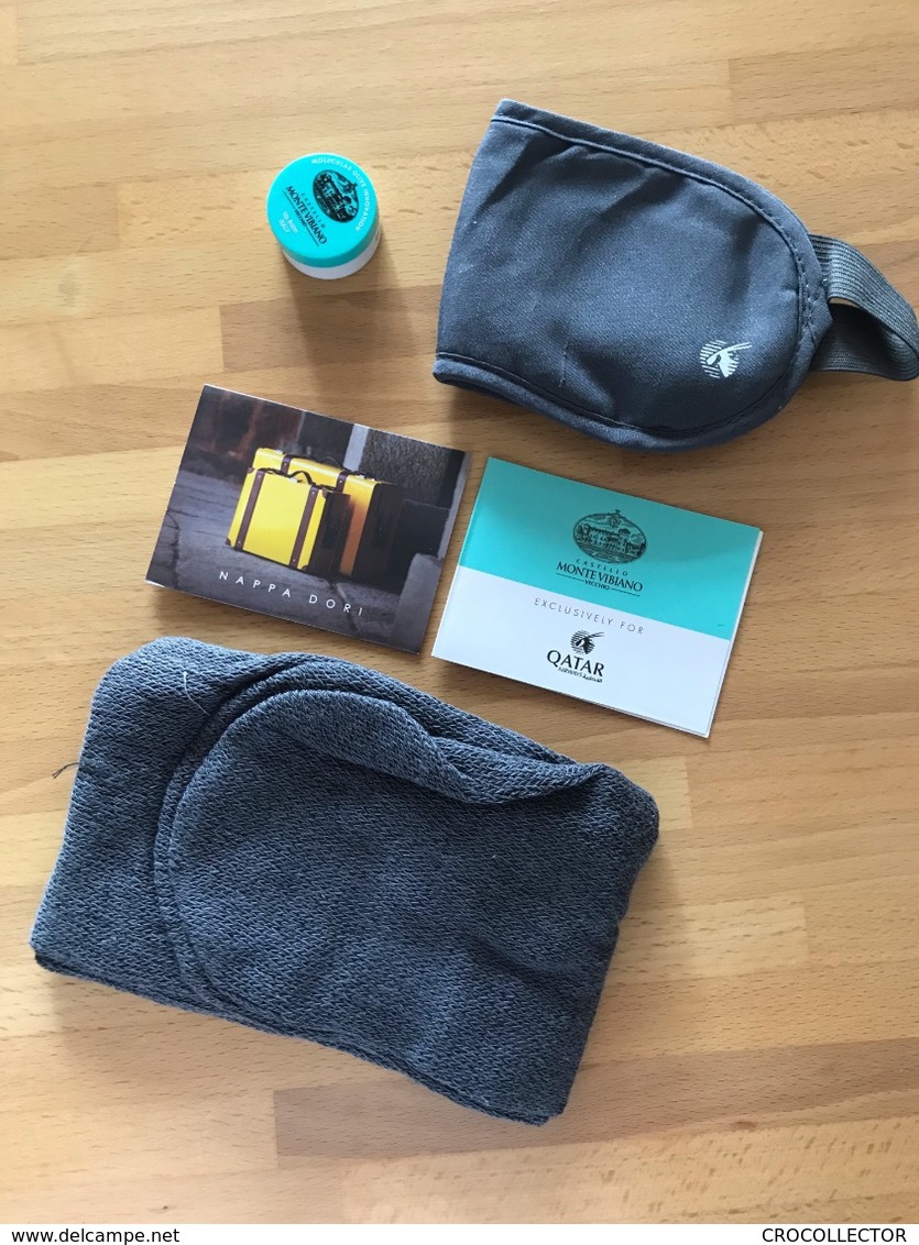 QATAR AIWAYS BUSINESS CLASS AMENITY KIT NAPPA DORI & CASTELLO MONTE VIBIANO BLUE - Unused With Full Content - Giveaways