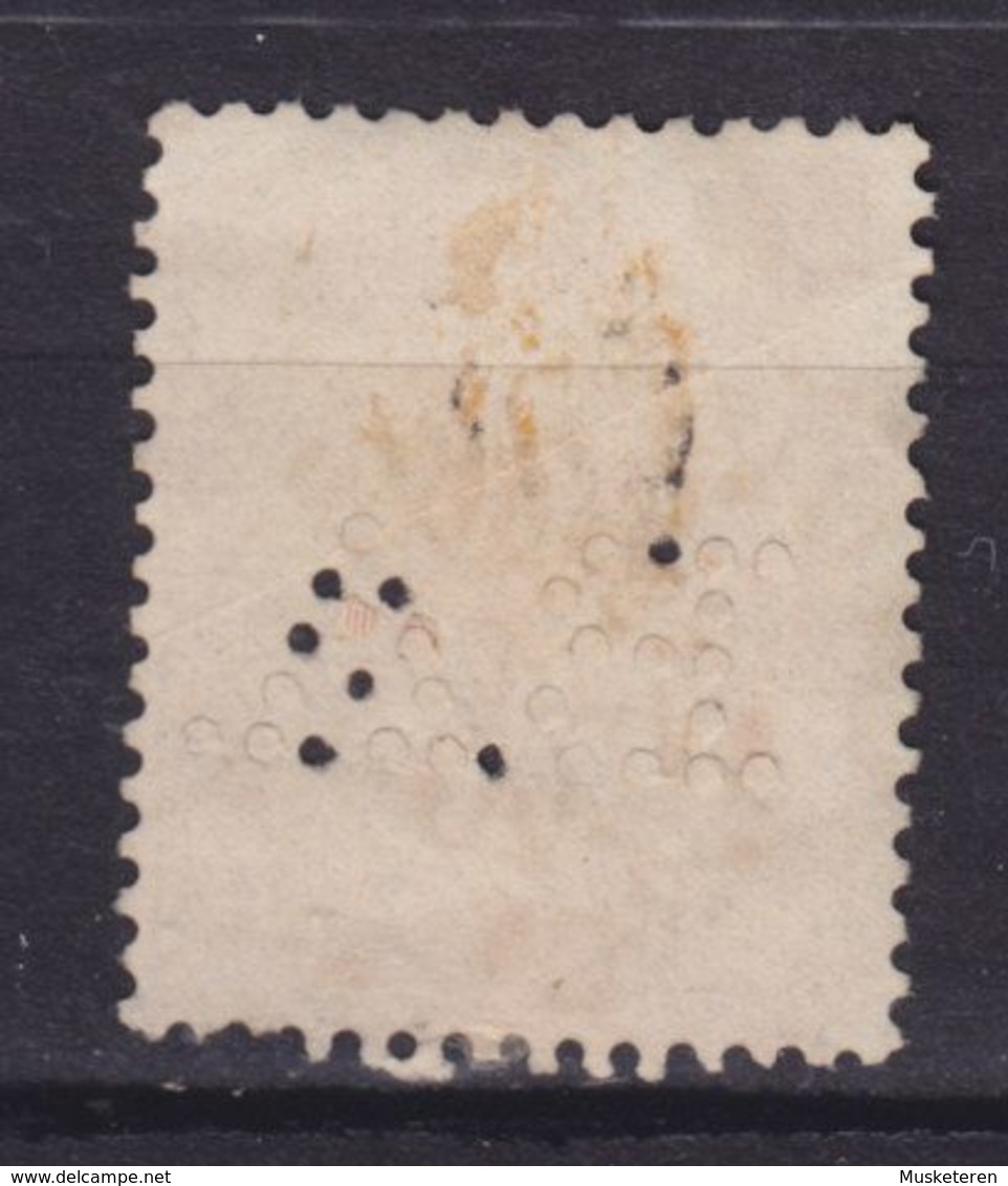 Belgium Perfin Perforé Lochung 'B.Triangle Or A.?' 1893 Mi. 56, 35c. Leopold II. Stamp ANVERS Cancel (2 Scans) - 1863-09