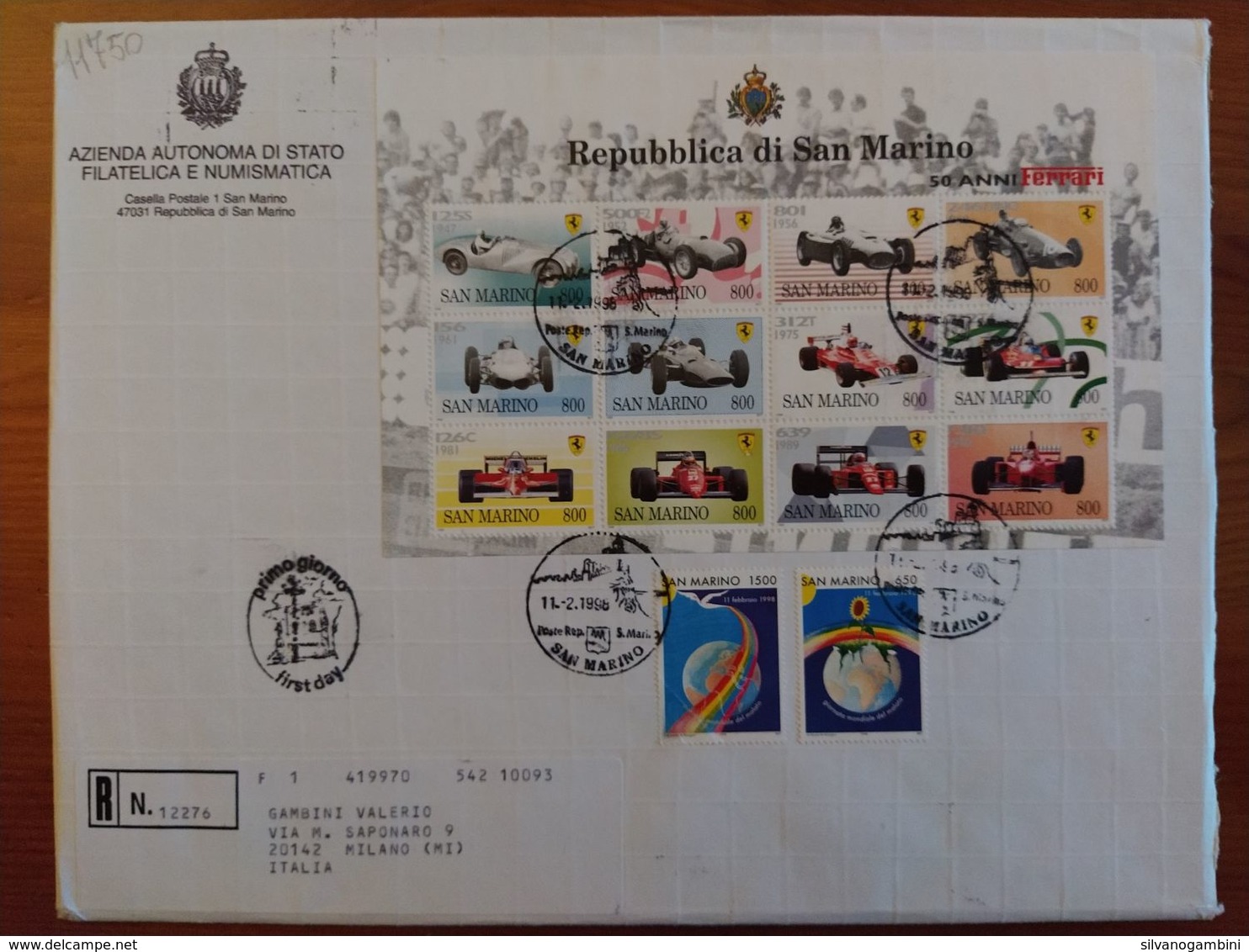 50° FERRARI - GIORNATA DEL MALATO 1998 - Storia Postale