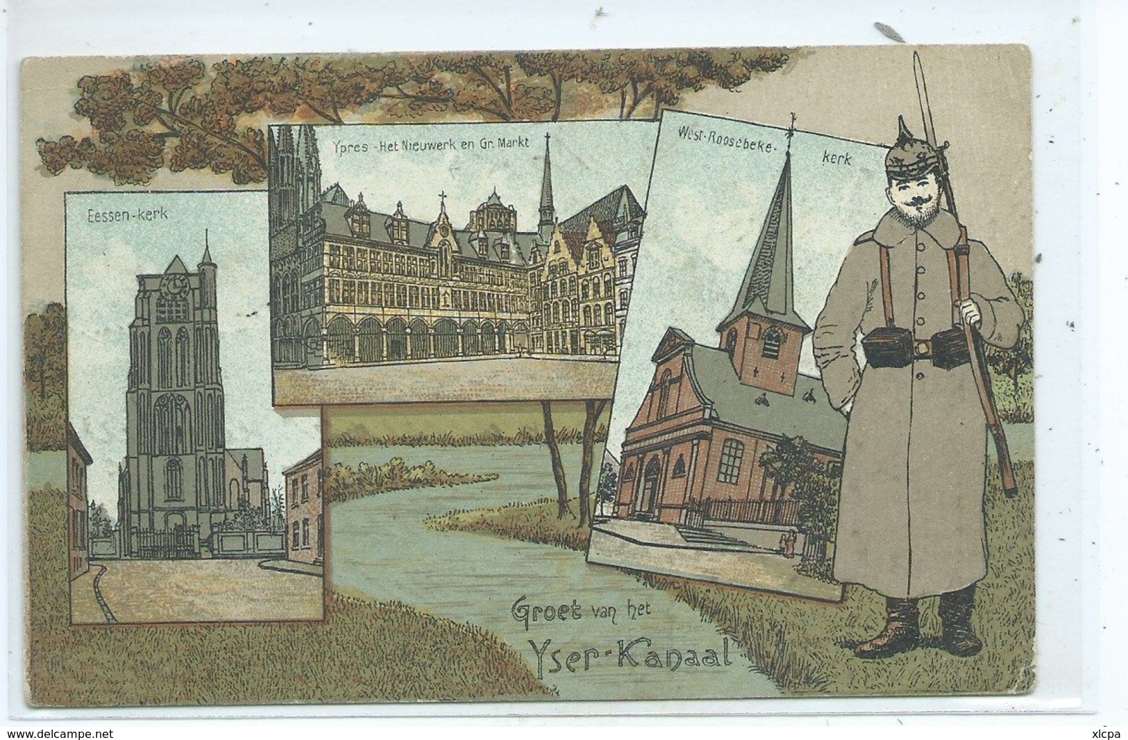 Ieper Ypres Eessen West Roosebeke Groet Van Het Yser Kanaal ( Soldat Allemand ) - Ieper