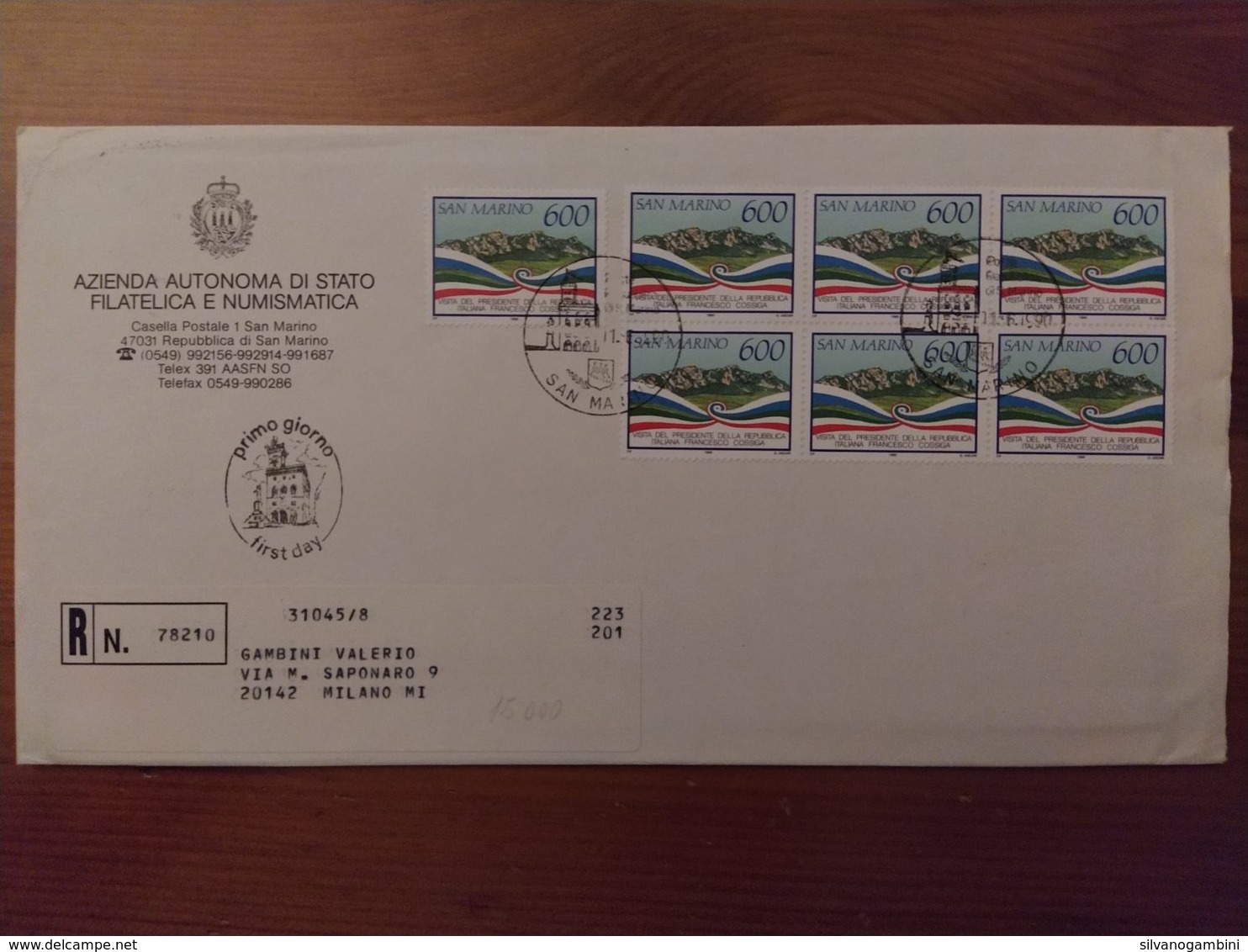 VISITA DEL PRESIDENTE DELLA REPUBBLICA ITALIANA FRANCESCO COSSIGA 1990 - Storia Postale