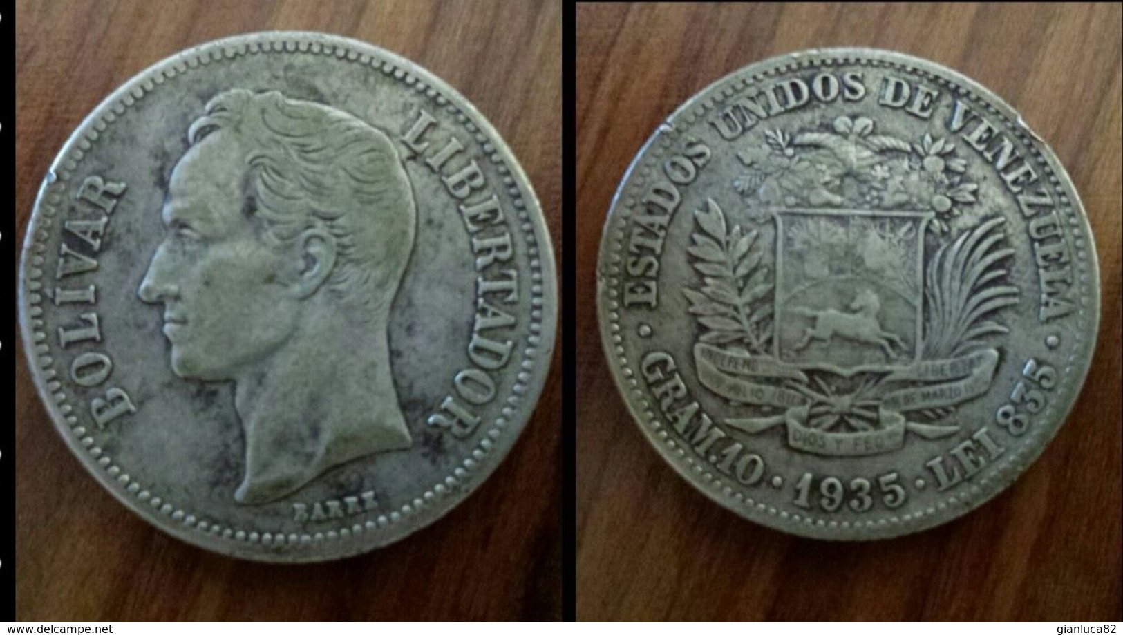 Lotto N. 3 Monete Venezuela 25 Centesimos 1960, 1 Bolivar 1935 E 1965 Argento (50, 11, 7) - Venezuela
