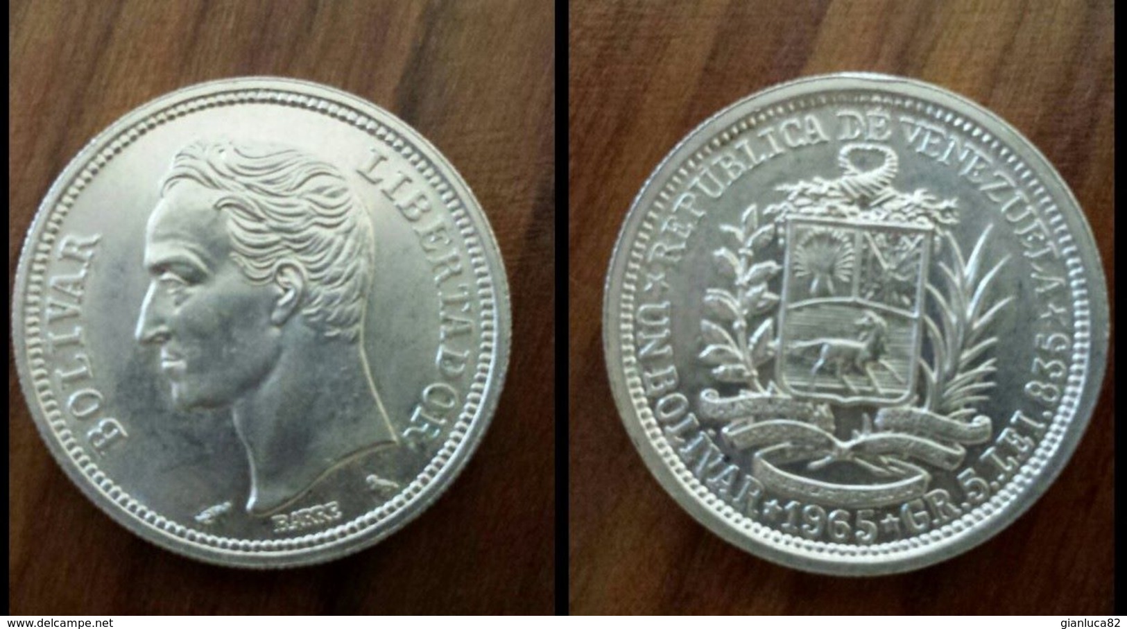 Lotto N. 3 Monete Venezuela 25 Centesimos 1960, 1 Bolivar 1935 E 1965 Argento (50, 11, 7) - Venezuela