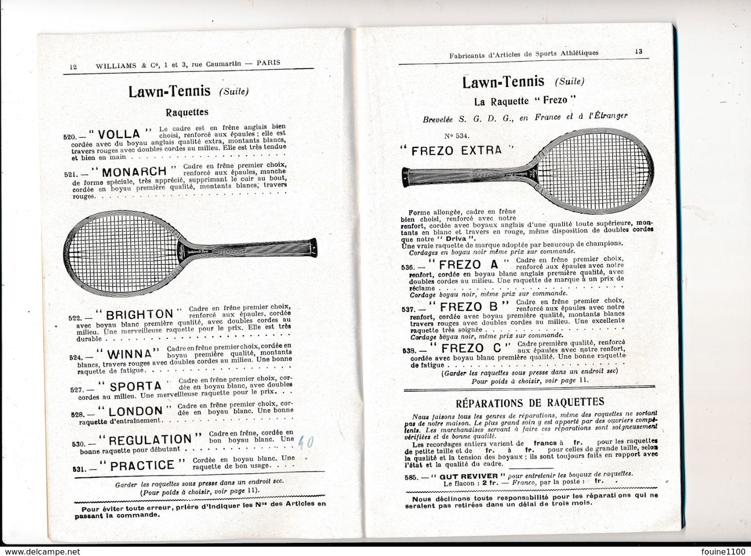 Catalogue 1921 Williams & C° Articles Pour Sports Jeux Tennis Tir à L'arc Golf Polo Croquet Bombardo Natation Boy Scouts - Sport