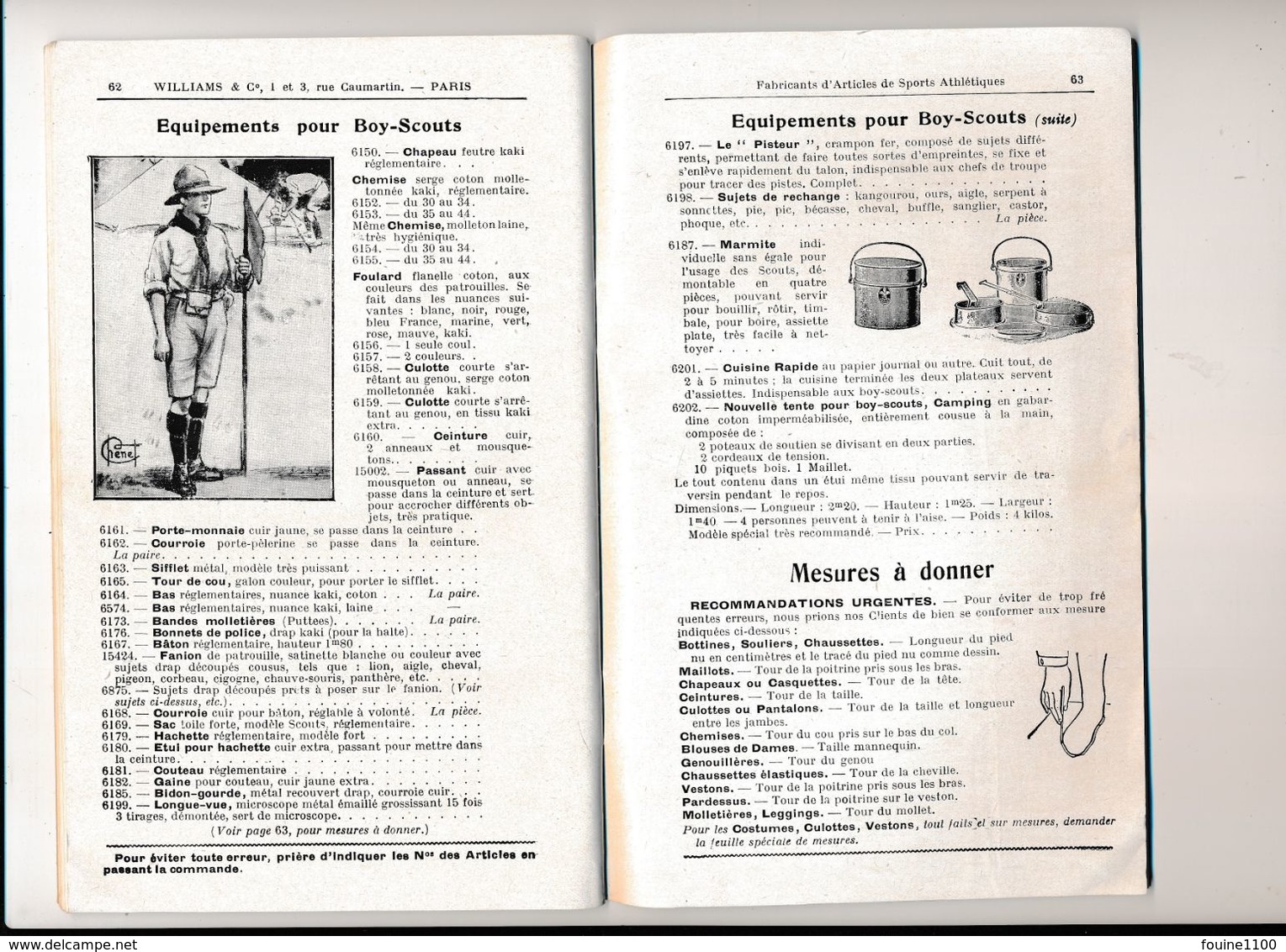 Catalogue 1921 Williams & C° Articles pour sports jeux tennis tir à l'arc golf polo croquet bombardo natation boy scouts