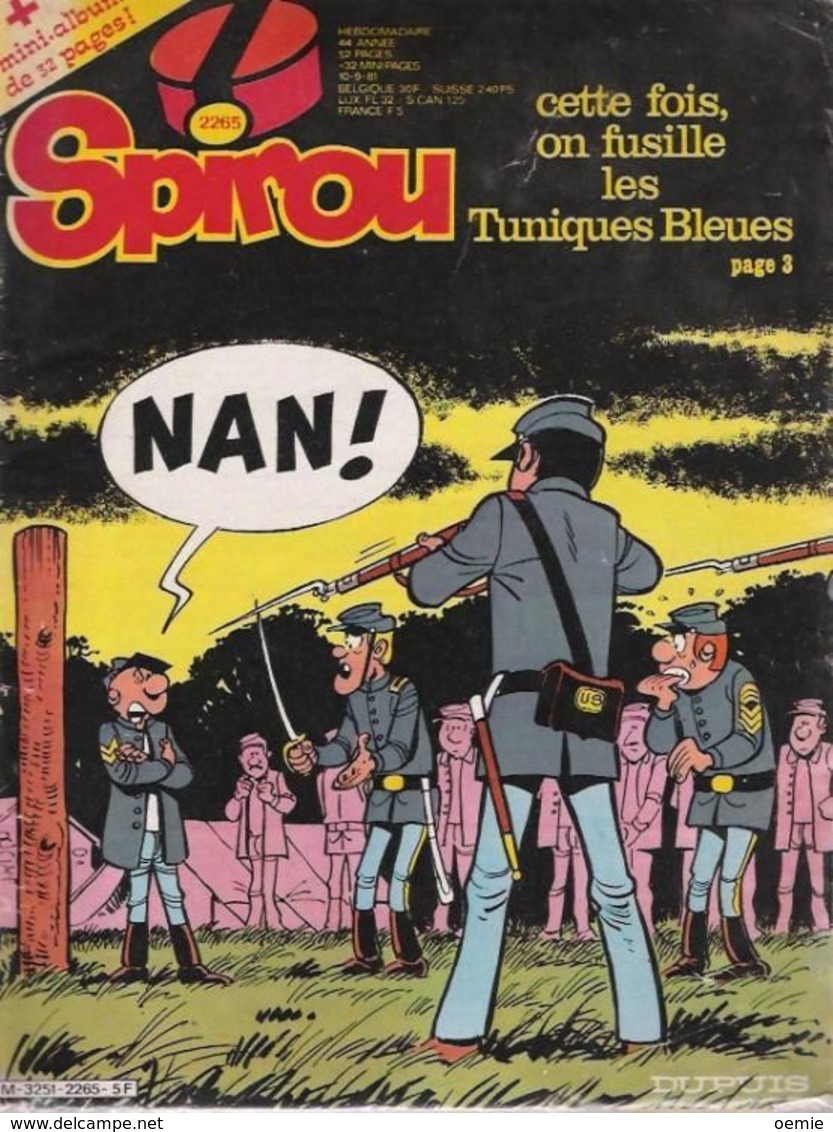 SPIROU  N°  2265   Septembre 1981 - Spirou Et Fantasio