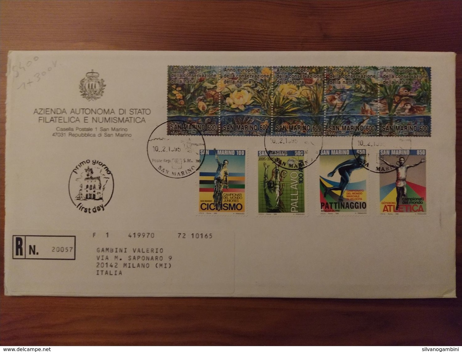 ANNO EUROPEO DELLA CONSERVAZIONE DELLA NATURA - AVVENIMENTI SPORTIVI 1995 - Covers & Documents