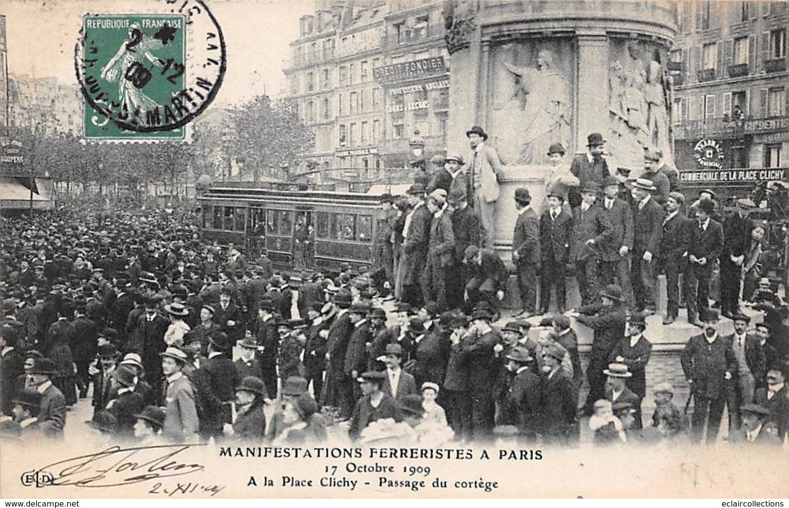 Thème Manifestations:  Manifestations Ferreristes A Paris   Cortège Place Clichy A Paris   ( Voir Scan) - Manifestations