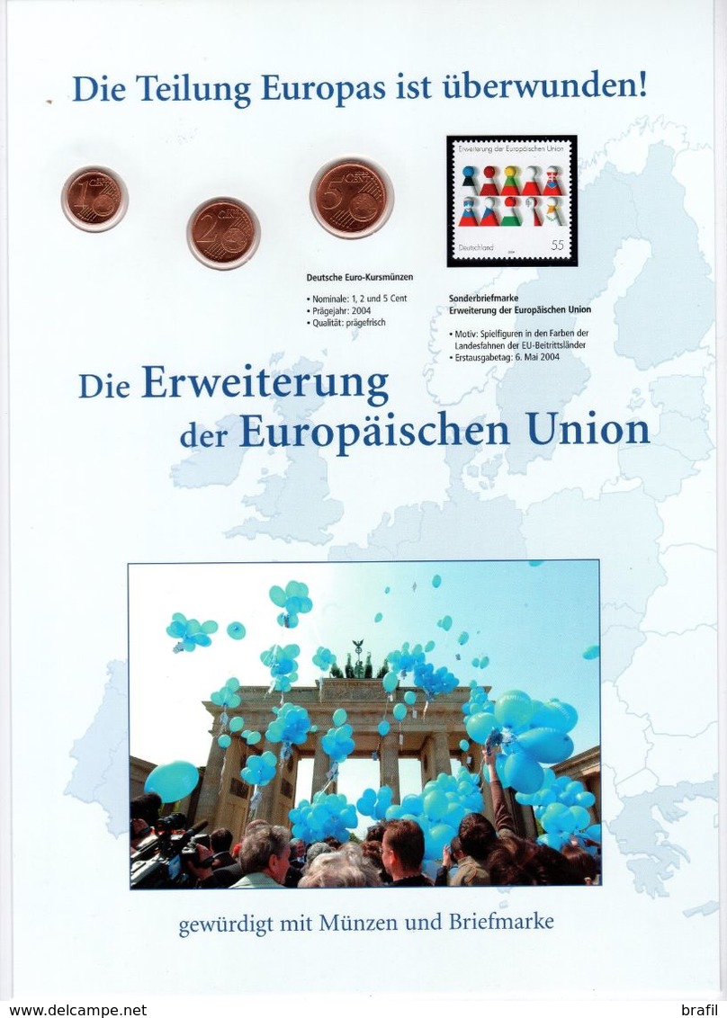Numisblatt-Jahresgabe 2004: Die Erweiterung Der EU  Con 1-2-5 Cent Di Euro Germania - Germany