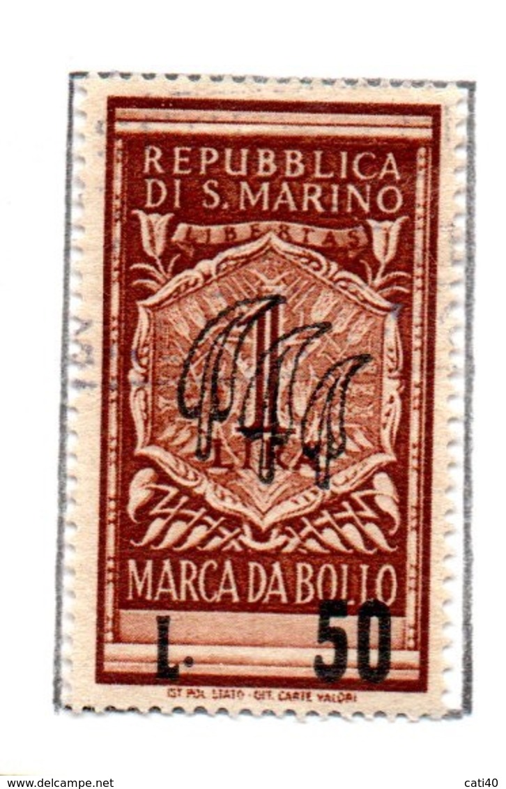 REPUBBLICA DI SAN MARINO MARCA DA BOLLO   L. 50/1 - Steuermarken