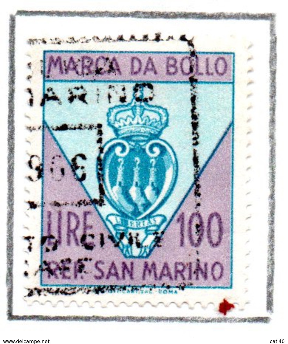 REPUBBLICA DI SAN MARINO MARCA DA BOLLO L. 100 - Fiscale Zegels