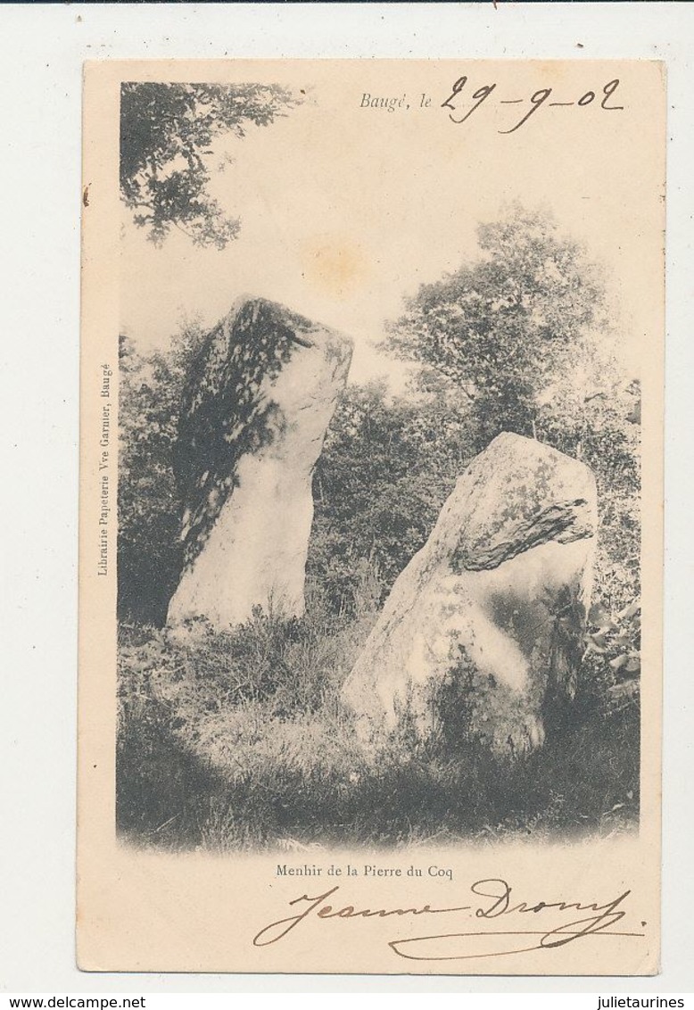 49 BAUGE MENHIR DE LA PIERRE DU COQ CPA BON ETAT - Dolmen & Menhirs