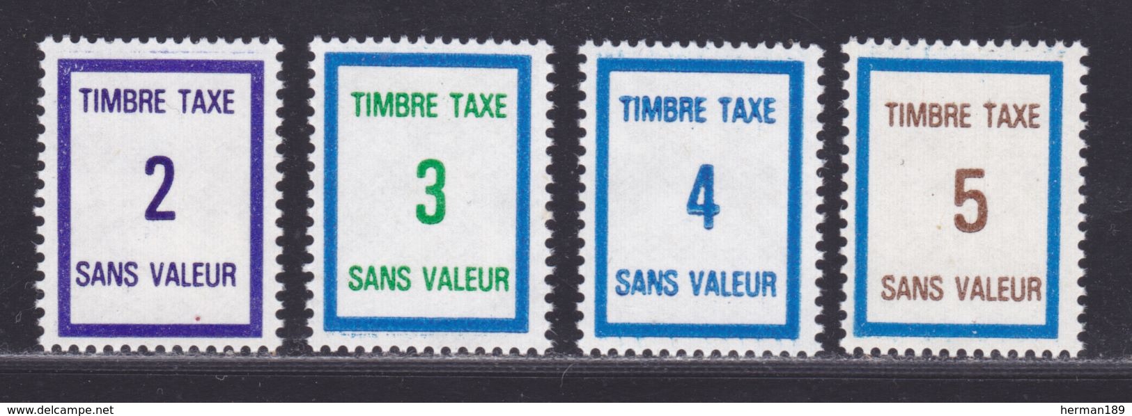 FRANCE FICTIF TAXE N° FT37 à FT40 ** MNH Timbres Neufs Gomme D'origine - TB - Ficticios