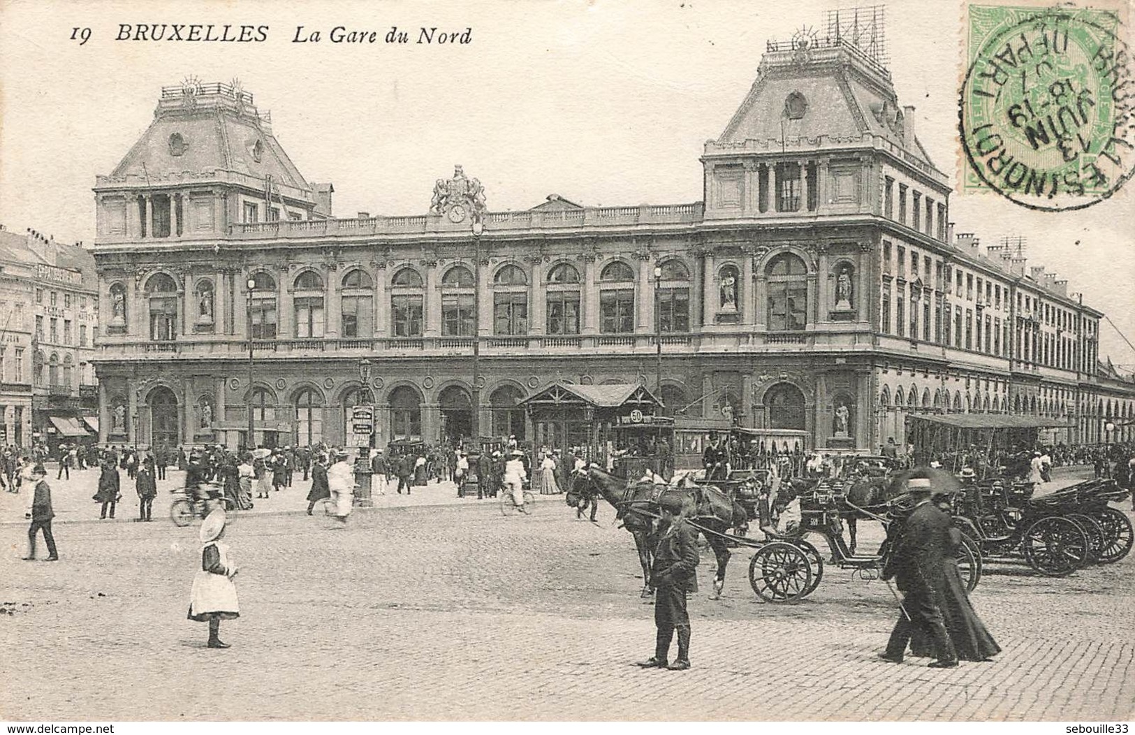 CPA - Belgique - Bruxelles - La Gare Du Nord - Attelage - Trasporto Pubblico Stradale