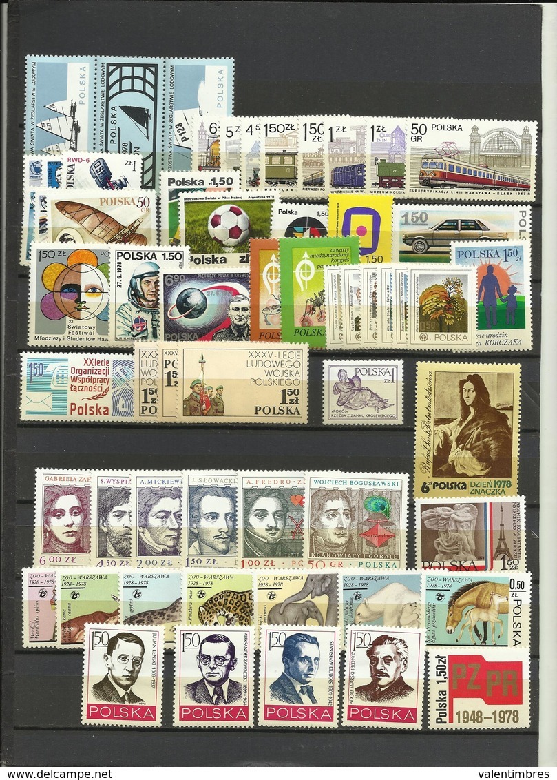 Pologne Année Complète ** 1978   YT  2368/2425  58  Timbres  Poland  Polen Polska - Años Completos