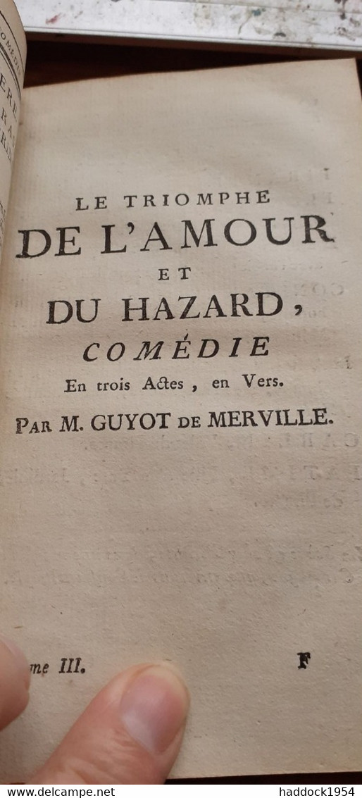 Oeuvres De Théâtre  Tome 3 GUYOT DE MERVILLE Veuve Duchesne 1766 - Jusque 1700