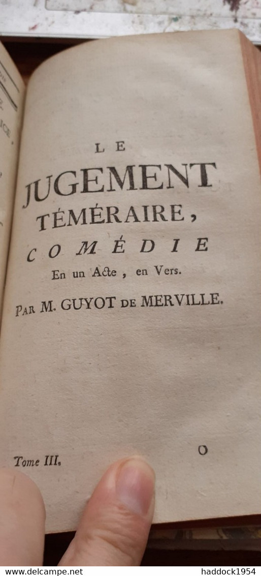 Oeuvres De Théâtre  Tome 3 GUYOT DE MERVILLE Veuve Duchesne 1766 - Jusque 1700