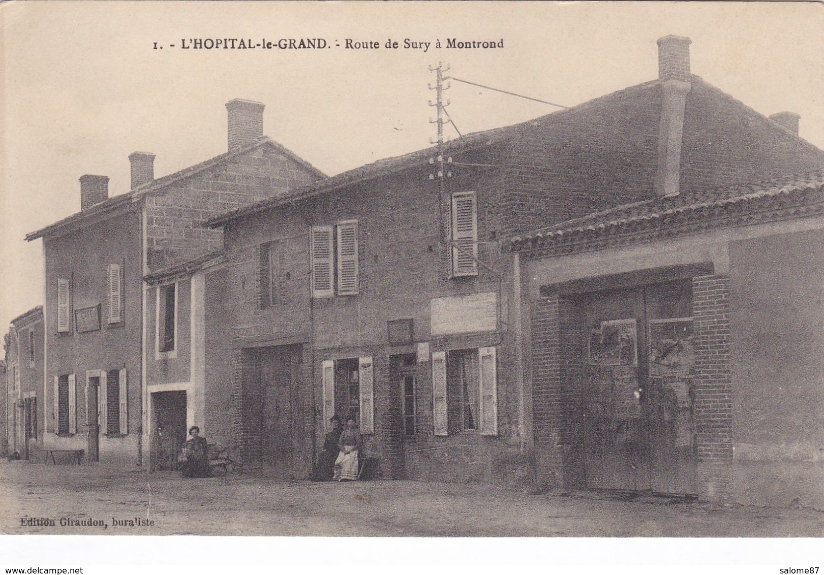 Cpa 1 L HOPITAL LE GRAND ROUTE DE SURY A MONTROND - Autres & Non Classés