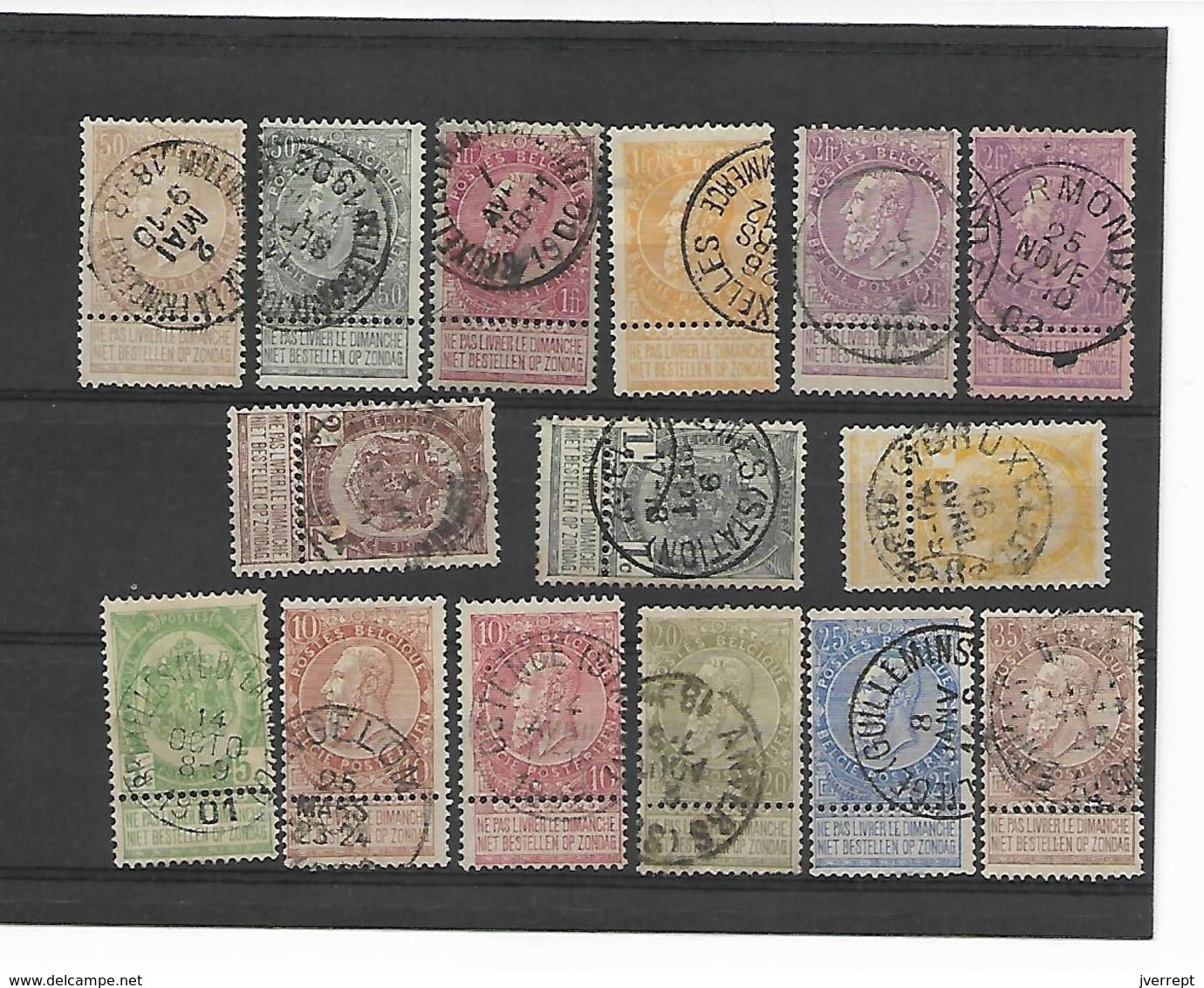 België N° 53/67 Cote 141 Euro Euro - 1893-1900 Fine Barbe