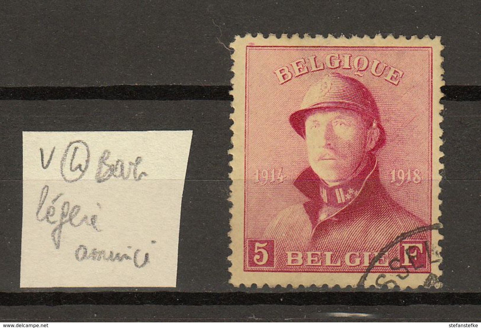 Belgie - Belgique Ocb Nr :  177 Petit Aminci Et Curiosité: Tache De Couleur Coin Gauche  (zie Scan) - 1919-1920 Behelmter König