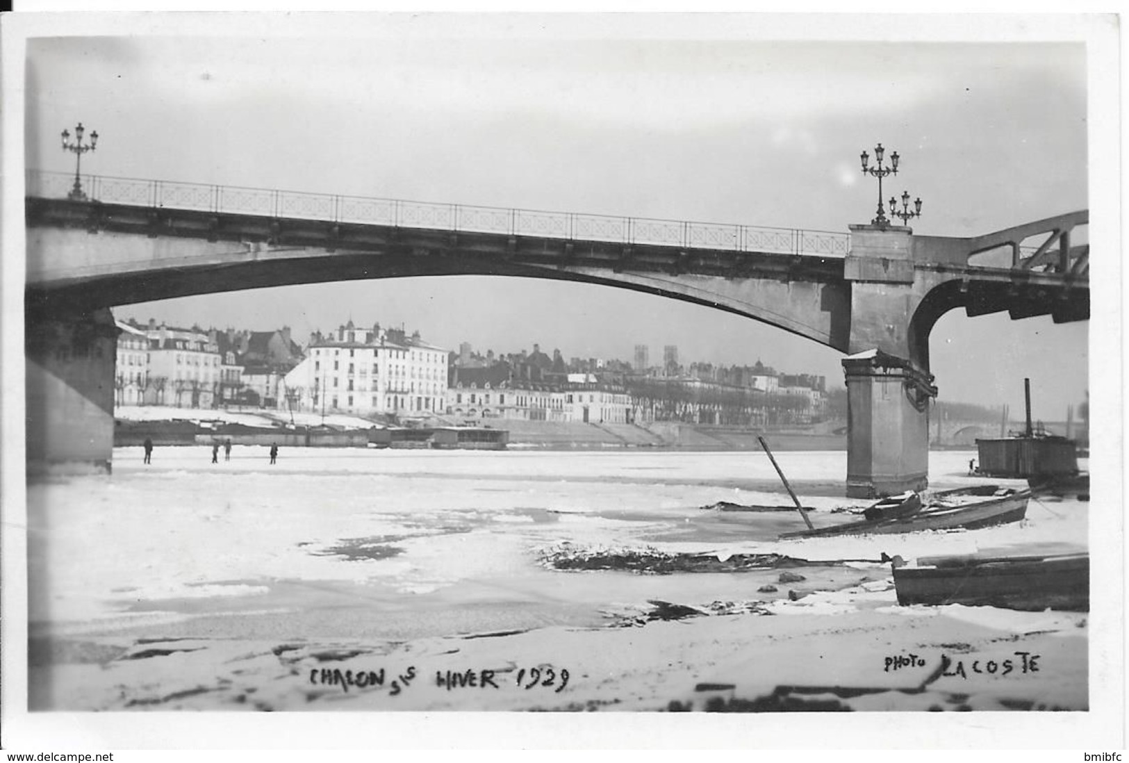 Carte Photo : Chalon S/s Hiver 1929 - Photo LACOSTE (dos Blanc) - Chalon Sur Saone