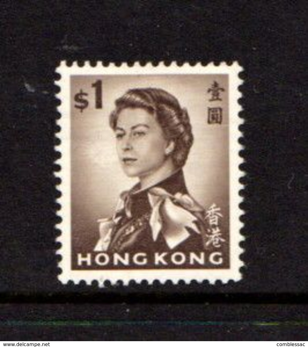 HONG  KONG    1962    $1  Sepia    MNH - Nuevos