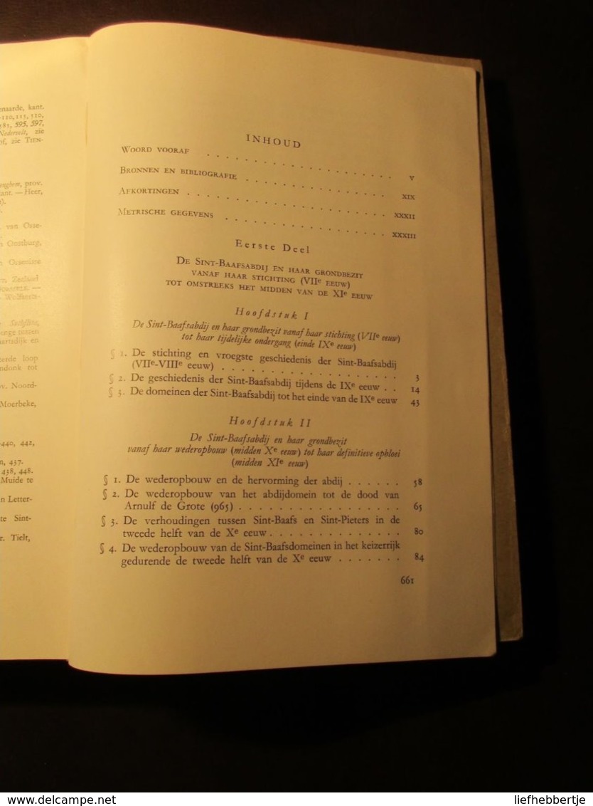 De Sint-Baafsabdij Te Gent En Haar Grondbezit (7e-14e Eeuw) - Door A. Verhulst - 1958  Yyy - Histoire