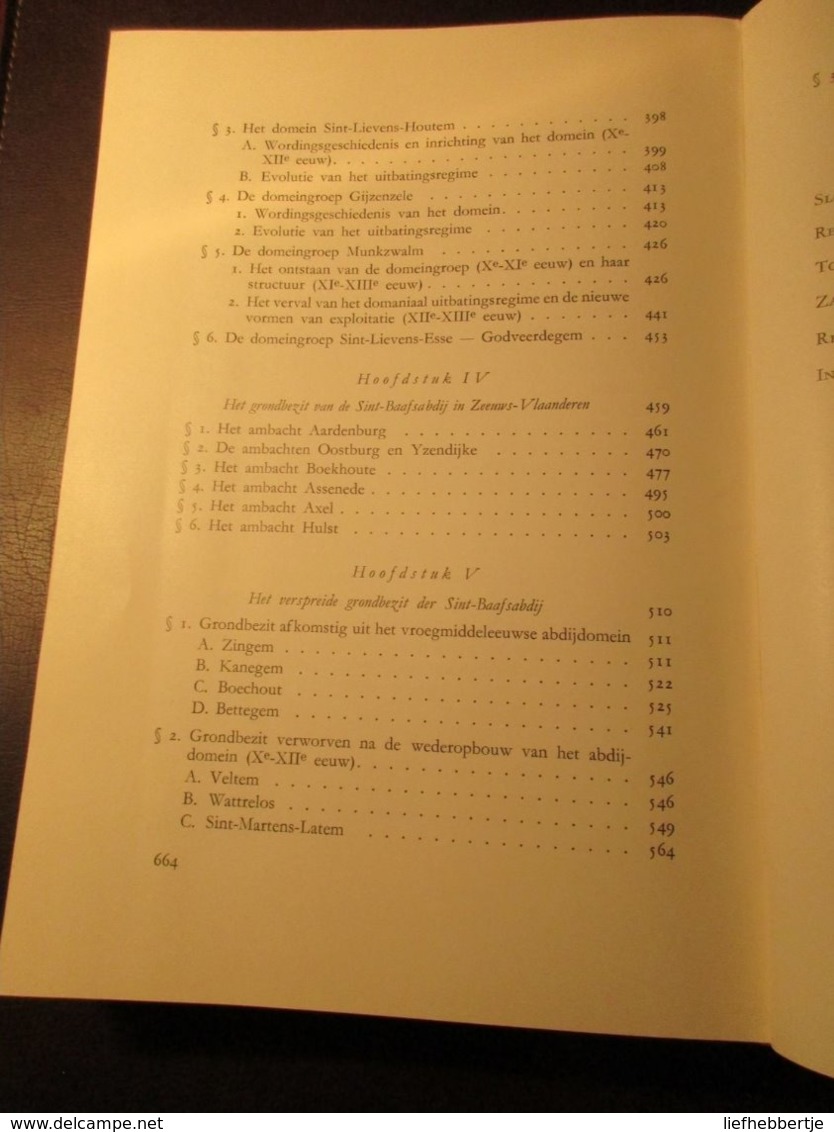 De Sint-Baafsabdij Te Gent En Haar Grondbezit (7e-14e Eeuw) - Door A. Verhulst - 1958  Yyy - Geschiedenis