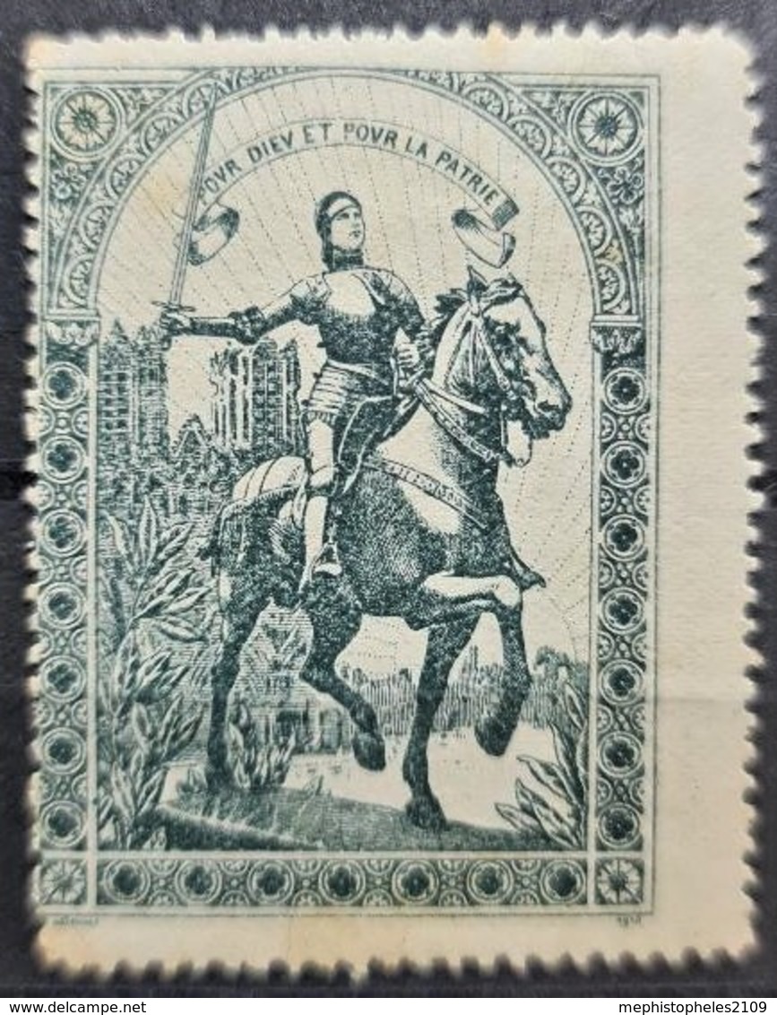 FRANCE 1915 - Vignette De Propagande JEANNE D'ARC - Grande Version - Guerre (timbres De)