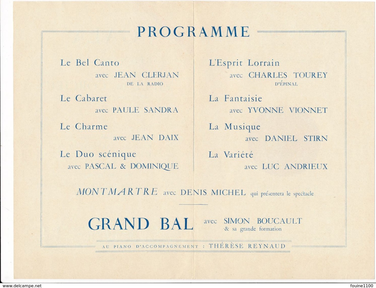 Programme Année 1950 Gala De Bienfaisance Au Profit De CORCIEUX 88 - Programmes