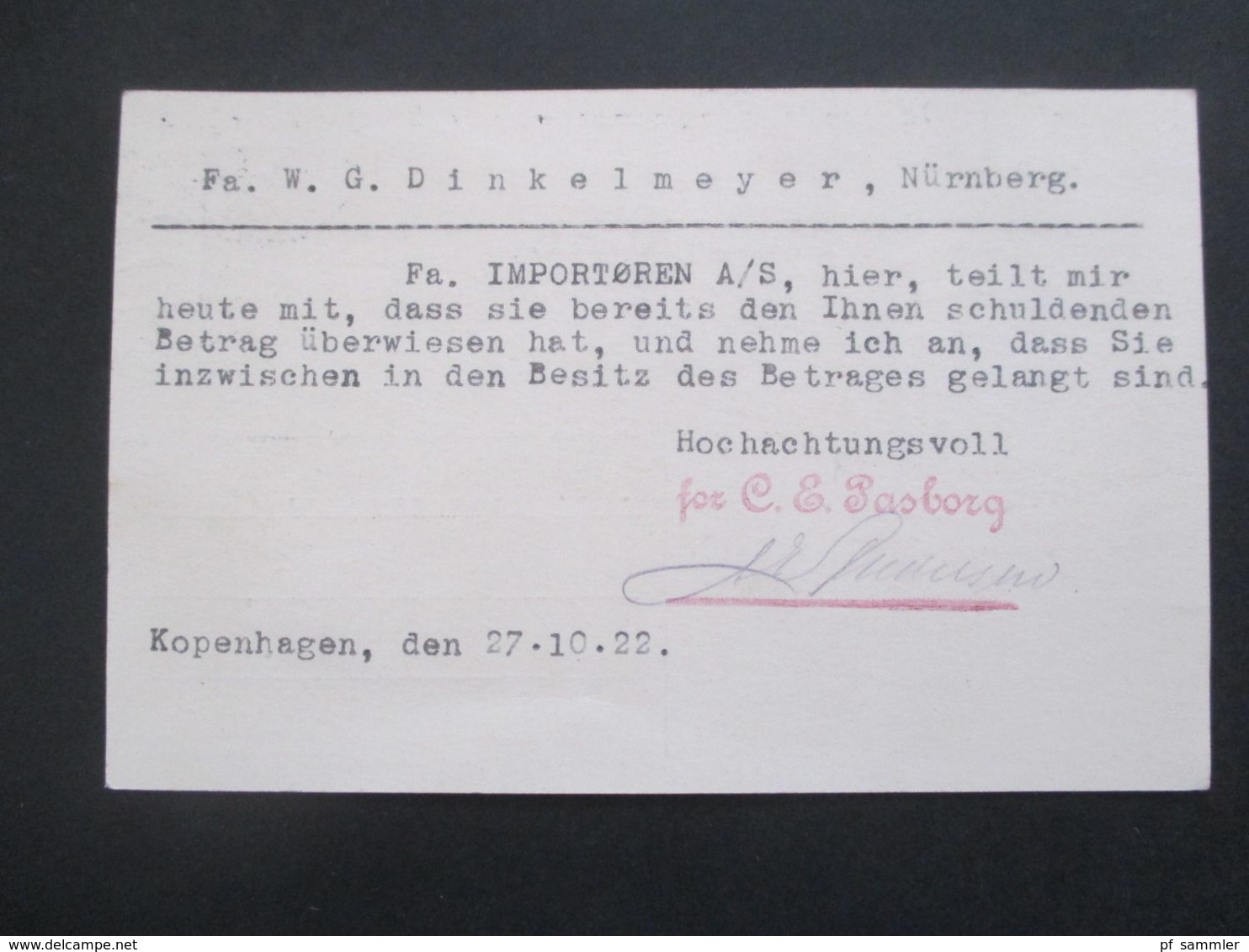 Dänemark 1922 Ganzsache Mit Zusatzfrankatur Freimarken Wellenlinien Nach Nürnberg Gesendet - Storia Postale